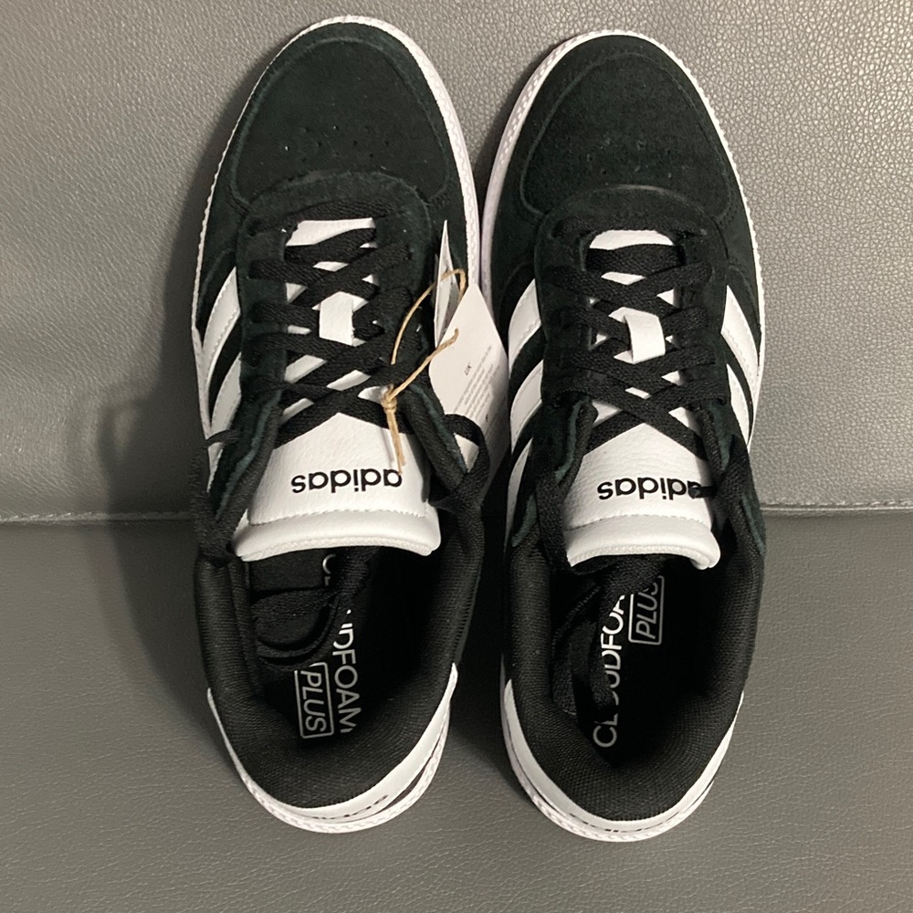 Adidas Black and White Suede Sneakers - Picture 5 of 7